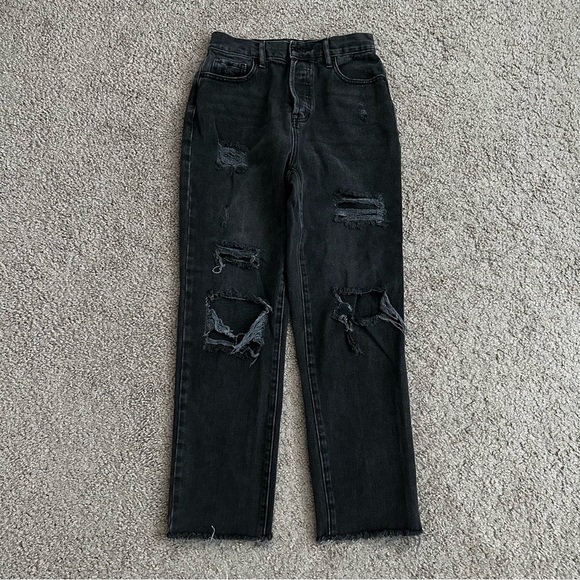 Pacsun High Rise Straight Distressed Button Fly Womens 25 - Picture 1 of 14